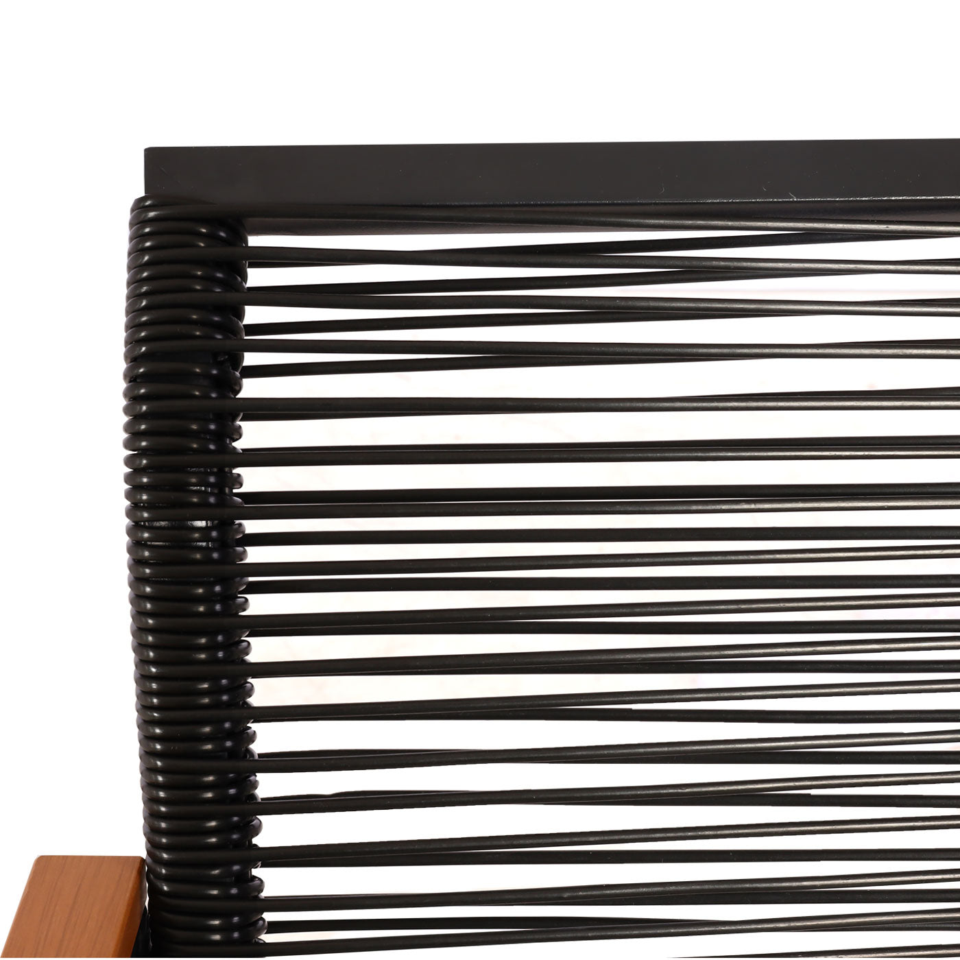 Cosmo Casa - Tuinset Loungebank - Touwgaas & Houtlook Staal - Bekleding Lichtgrijs