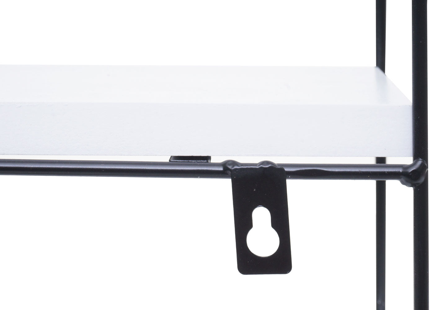 Cosmo Casa - Wandplank - Zwevend Hangend 4 Legplanken - Metaal en Massief Hout - Wit - 45x45x11cm