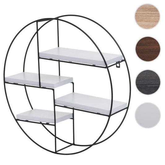 Cosmo Casa - Wandplank - Zwevend Hangend 4 Legplanken - Metaal en Massief Hout - Wit - 45x45x11cm