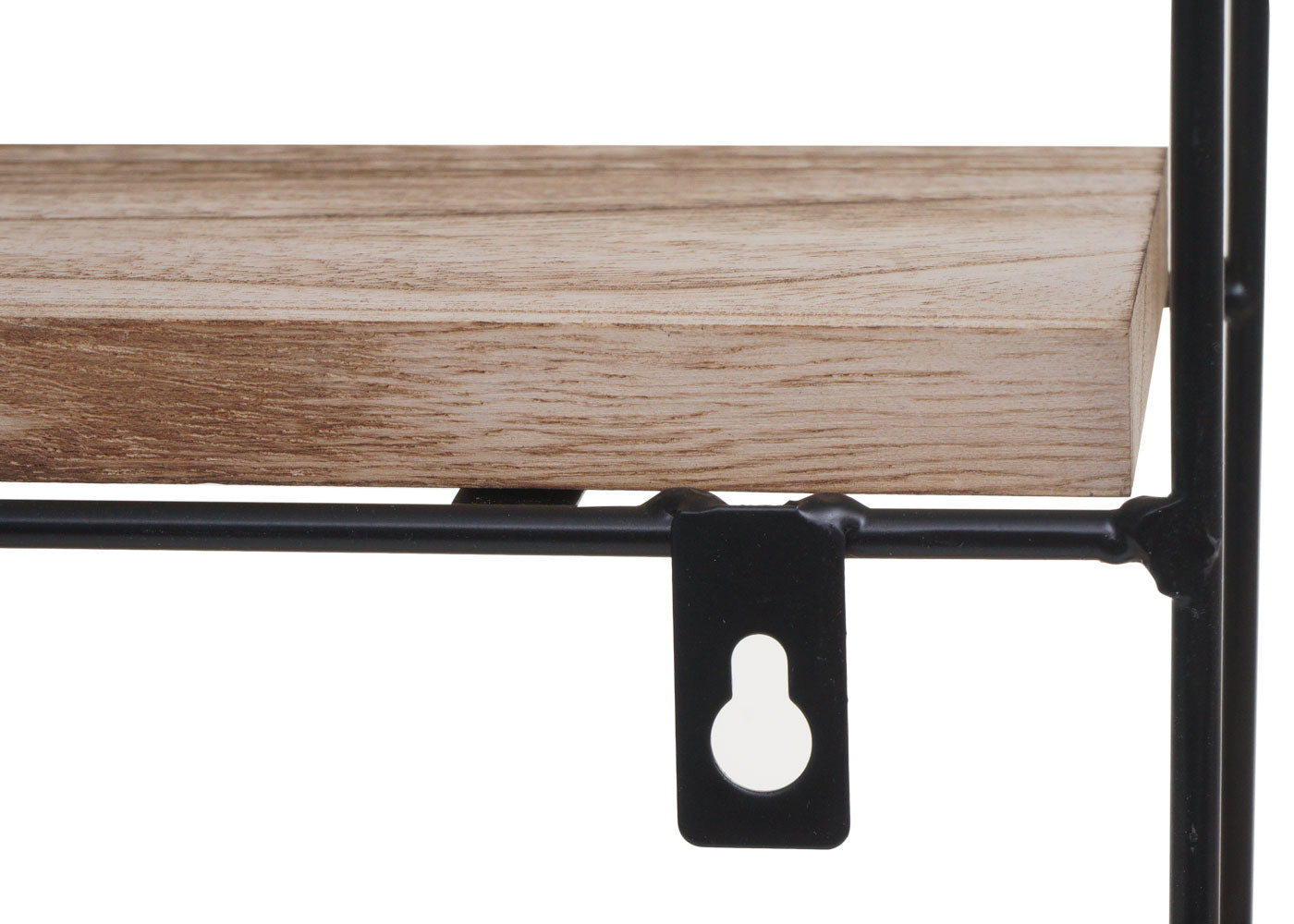 Cosmo Casa - Wandplank - Zwevend Hangend 4 Legplanken - Metaal en Massief Hout - Naturel - 45x45x11cm