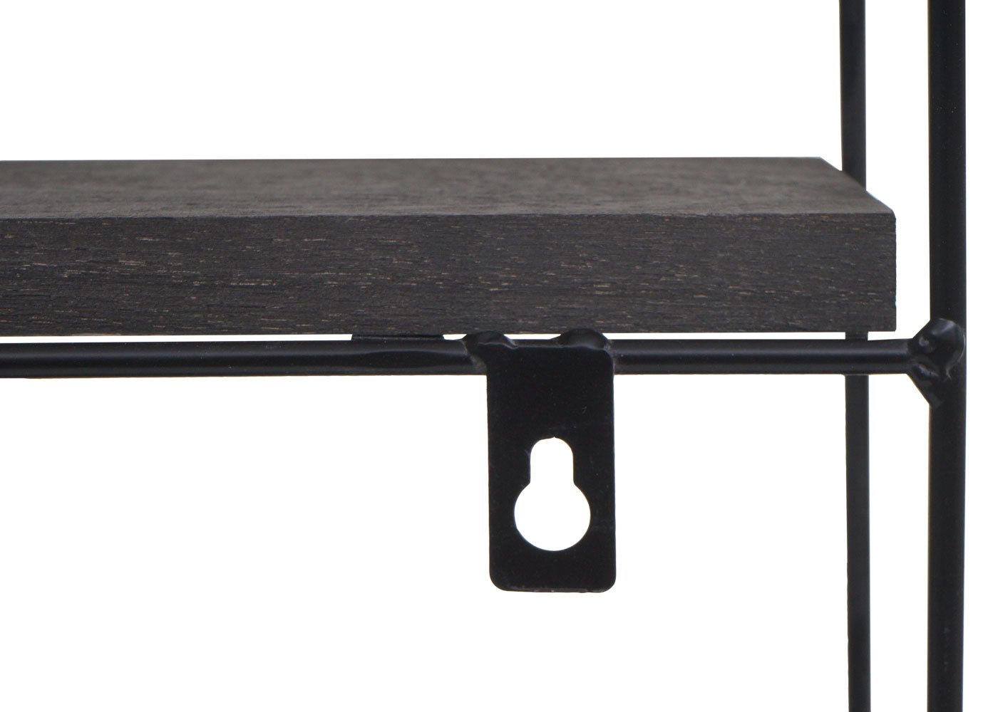 Cosmo Casa - Wandplank - Zwevend Hangend 4 Legplanken - Metaal en Massief Hout - Donkergrijs - 45x45x11cm