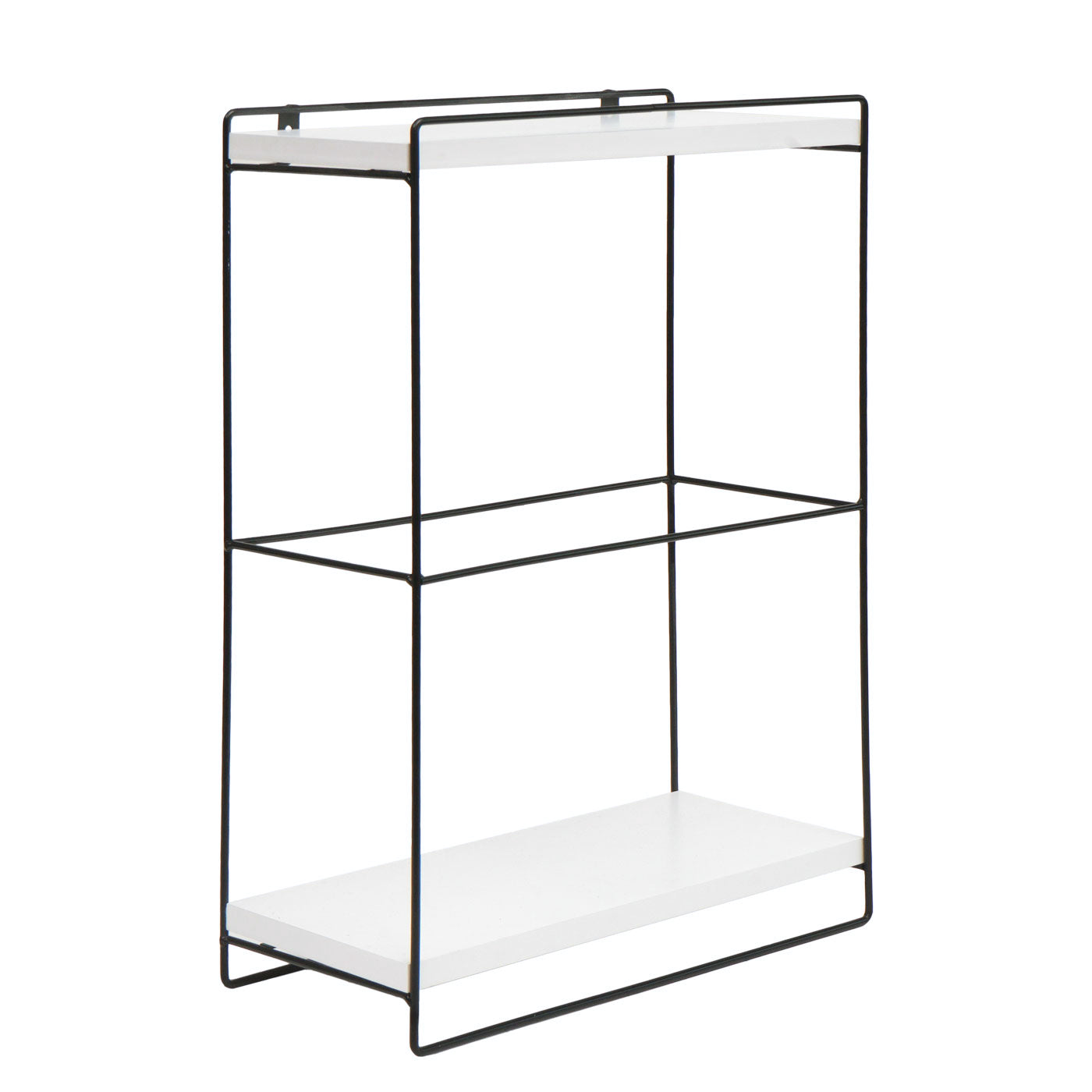 Cosmo Casa - Wandplank - Hangplank Keuken - Massief Hout & Metaal - Wit - 50×35×17 cm