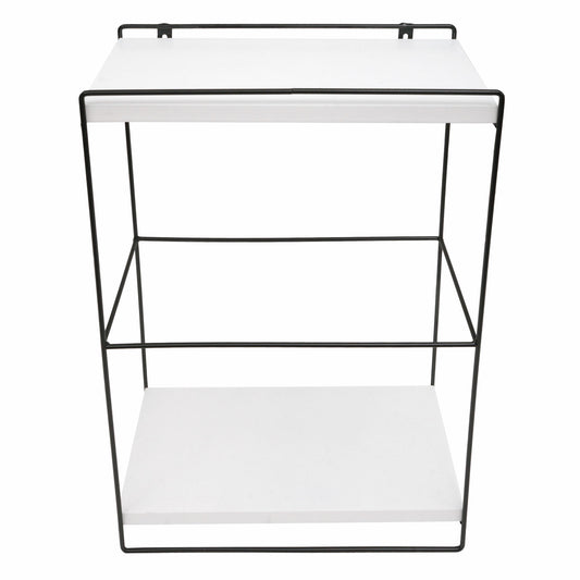 Cosmo Casa - Wandplank - Hangplank Keuken - Massief Hout & Metaal - Wit - 50×35×17 cm