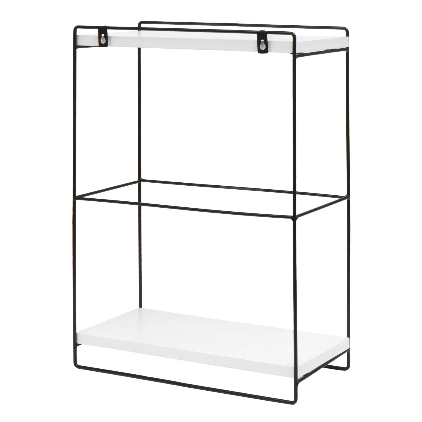 Cosmo Casa - Wandplank - Hangplank Keuken - Massief Hout & Metaal - Wit - 50×35×17 cm