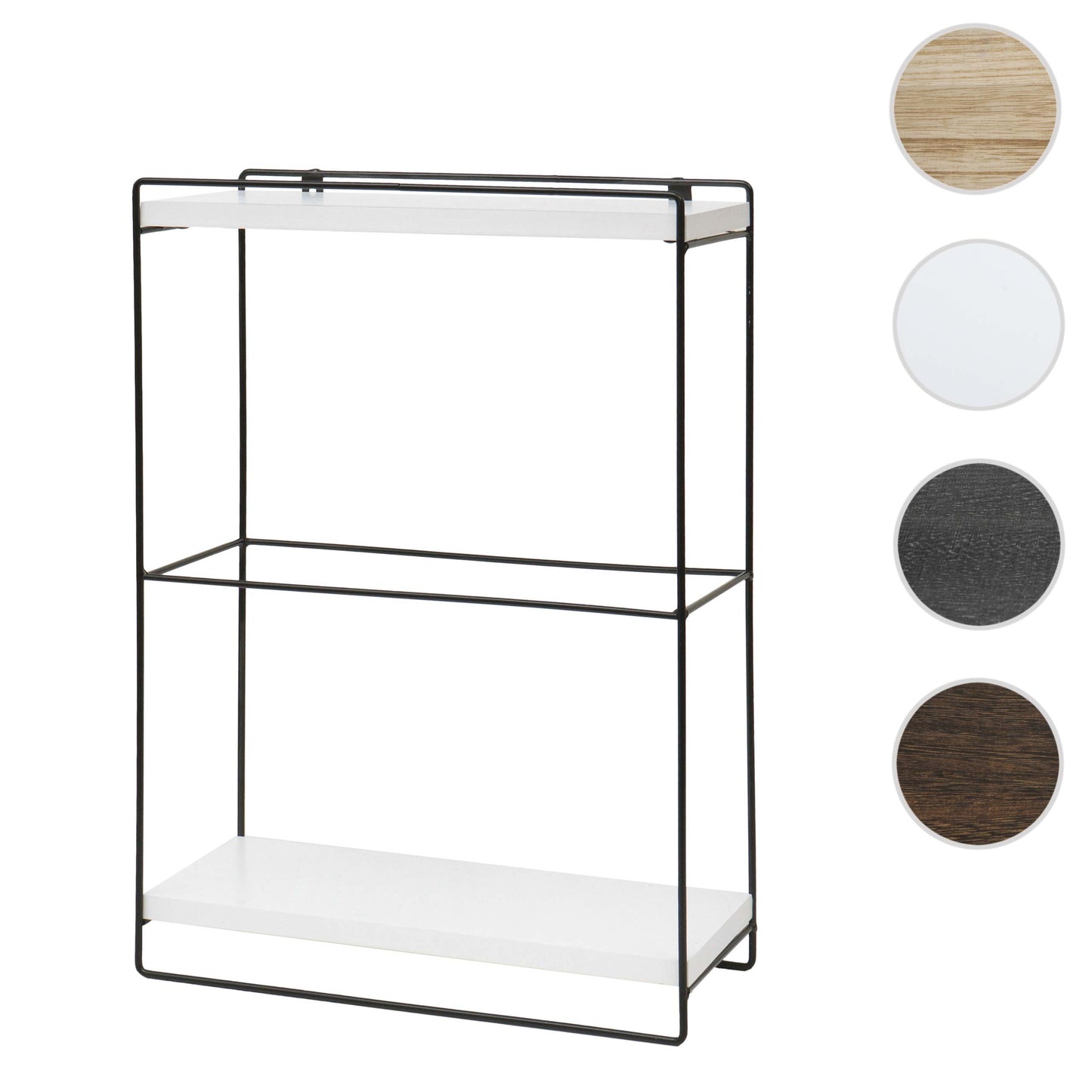 Cosmo Casa - Wandplank - Hangplank Keuken - Massief Hout & Metaal - Wit - 50×35×17 cm