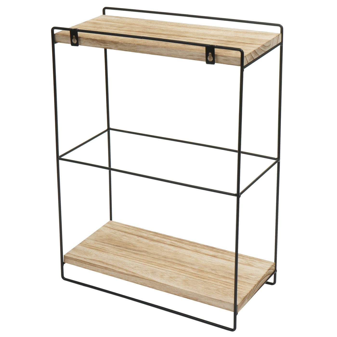 Cosmo Casa - Wandplank - Hangplank Keuken - Massief Hout & Metaal - Naturel - 50×35×17 cm