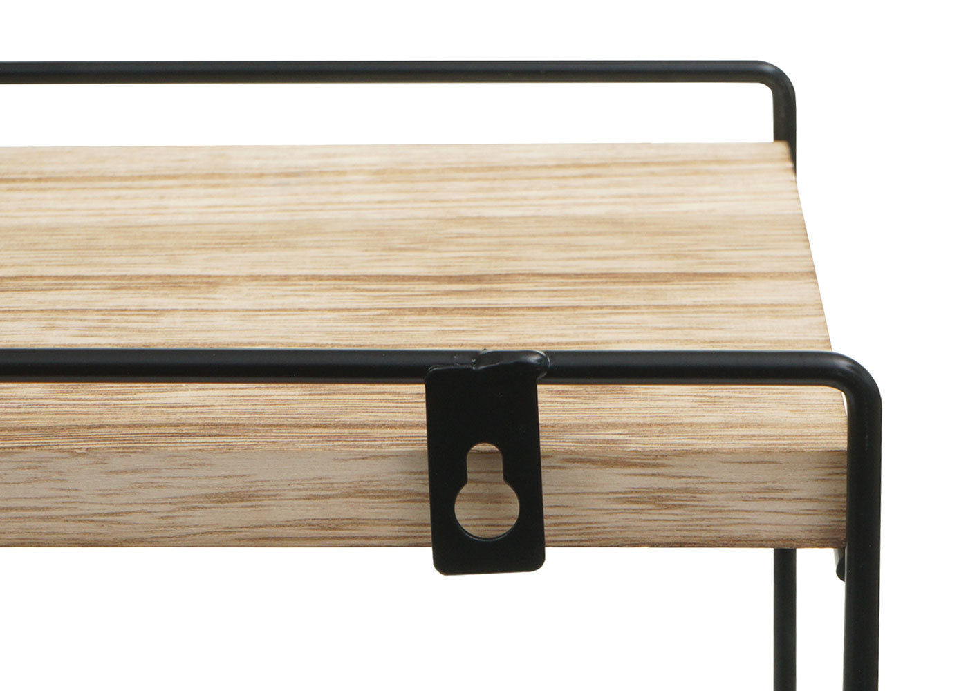 Cosmo Casa - Wandplank - Hangplank Keuken - Massief Hout & Metaal - Naturel - 50×35×17 cm