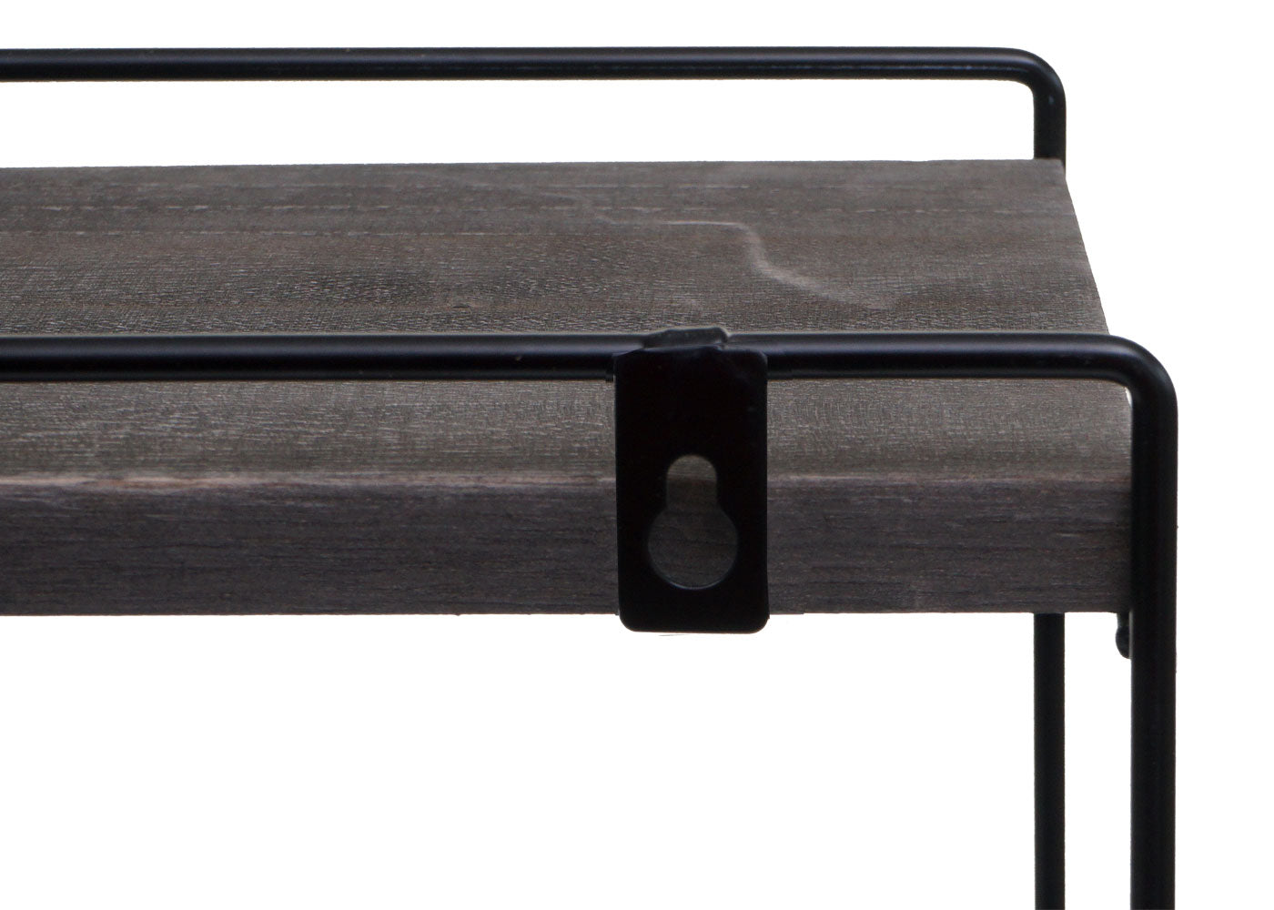 Cosmo Casa - Wandplank - Industrieel massief hout en metaal - Donkergrijs - 50x35x17cm