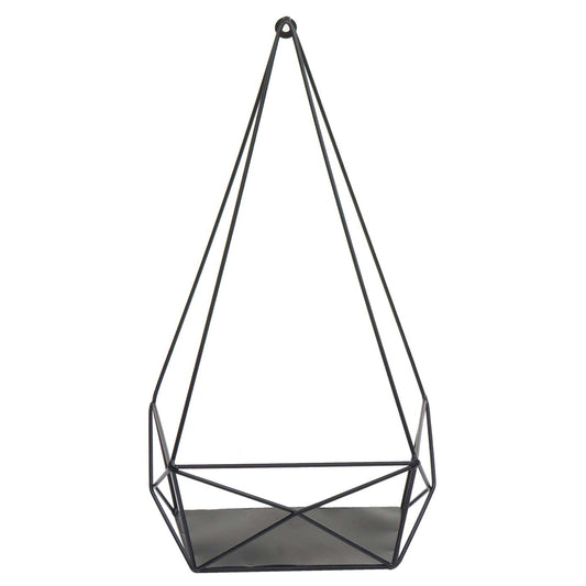 Cosmo Casa - Wandplank - Decoratieve keukenplank - Metaal - Zwart - 44x23x11cm