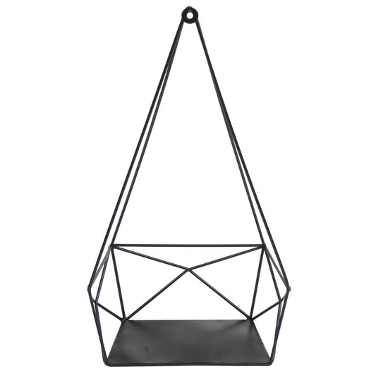 Cosmo Casa - Wandplank - Decoratieve keukenplank - Metaal - Zwart - 44x23x11cm