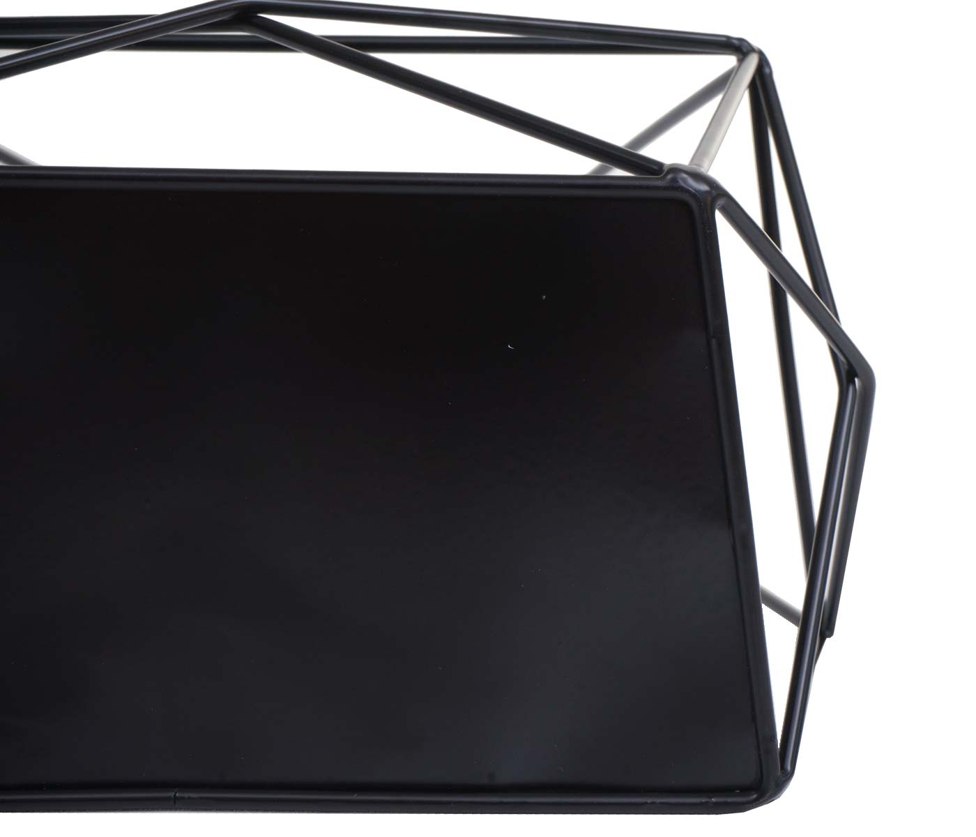 Cosmo Casa - Wandplank - Decoratieve keukenplank - Metaal - Zwart - 44x23x11cm