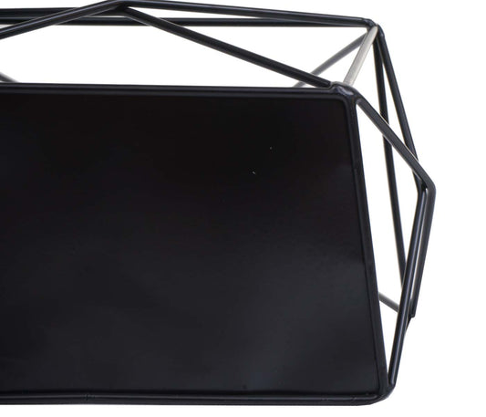 Cosmo Casa - Wandplank - Decoratieve keukenplank - Metaal - Zwart - 44x23x11cm