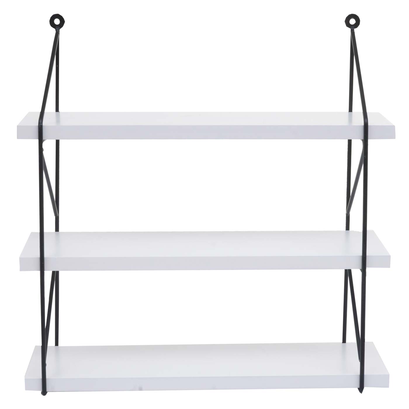 Cosmo Casa - Wandplank - Industrieel massief hout en metaal - Wit - 40x40x13cm