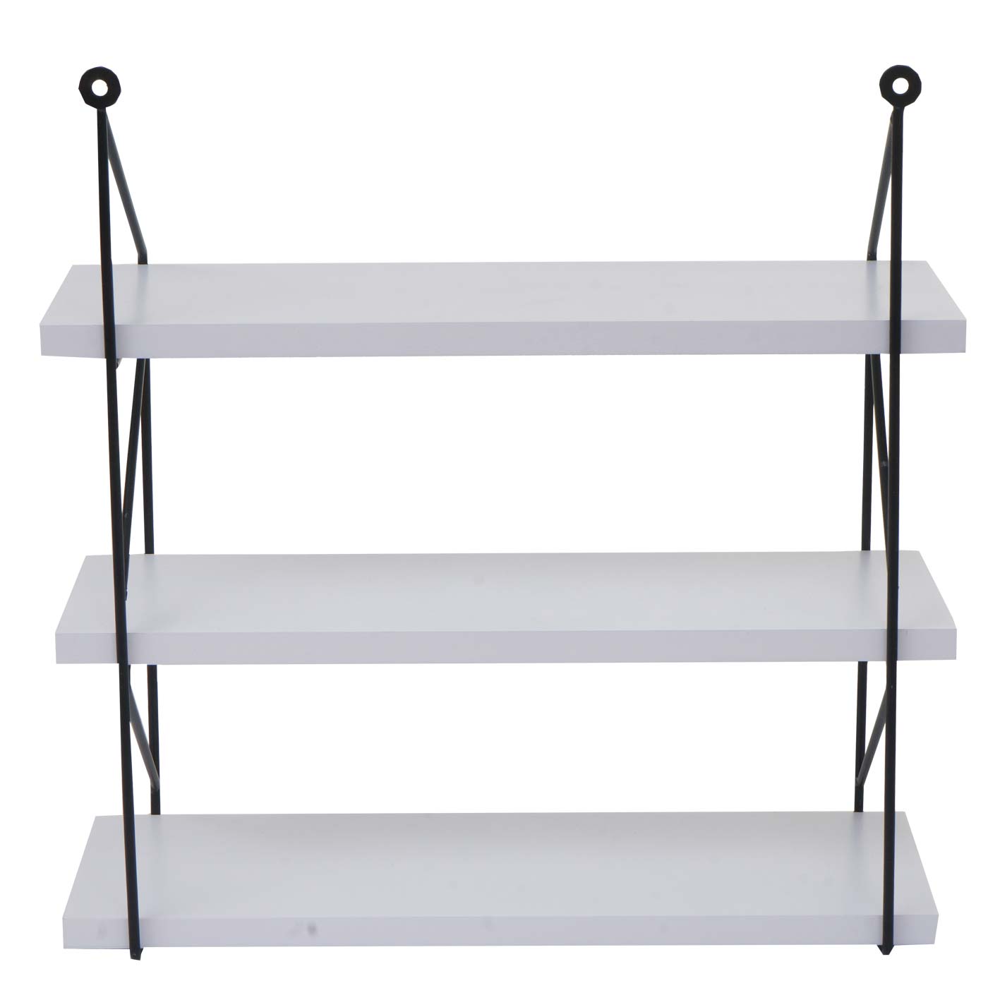 Cosmo Casa - Wandplank - Industrieel massief hout en metaal - Wit - 40x40x13cm