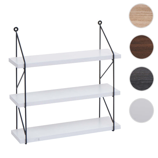 Cosmo Casa - Wandplank - Industrieel massief hout en metaal - Wit - 40x40x13cm