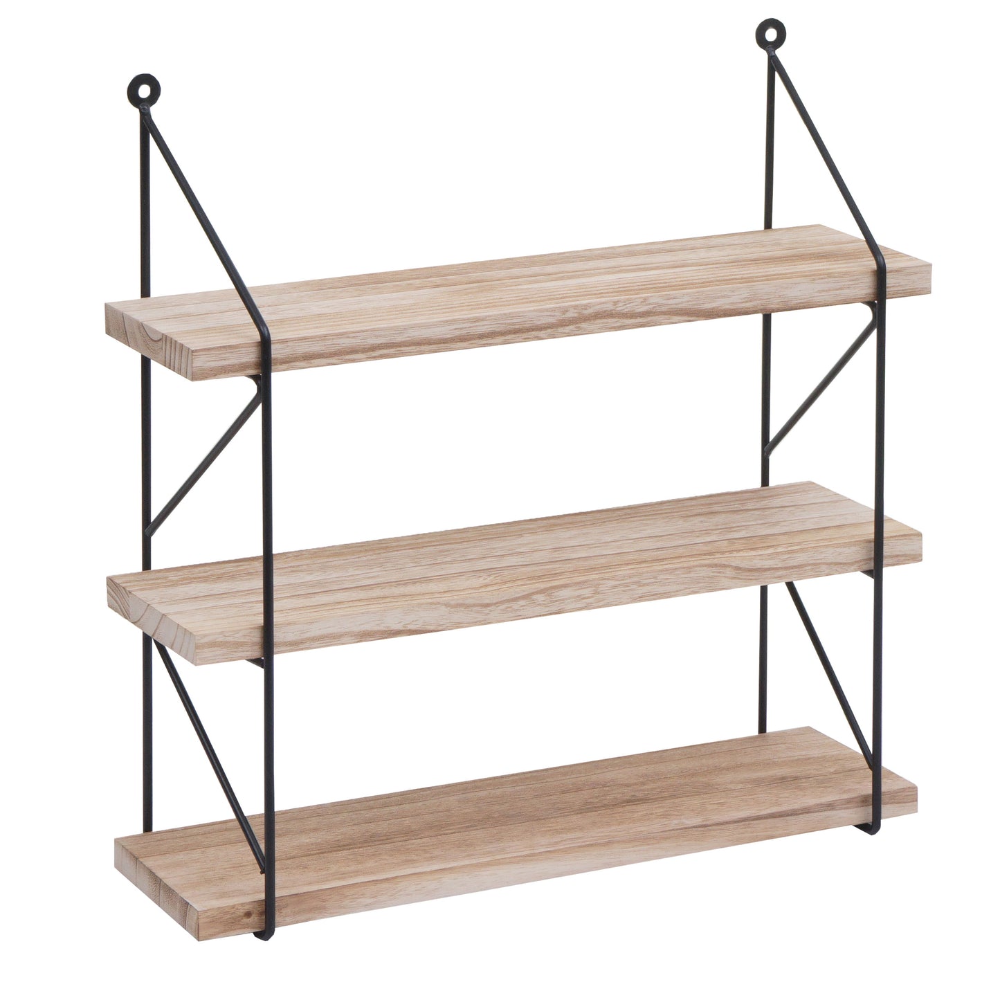 Cosmo Casa - Wandplank - Industrieel massief hout en metaal - Naturel - 40x40x13cm