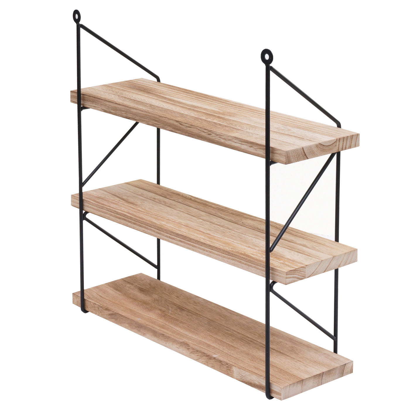 Cosmo Casa - Wandplank - Industrieel massief hout en metaal - Naturel - 40x40x13cm