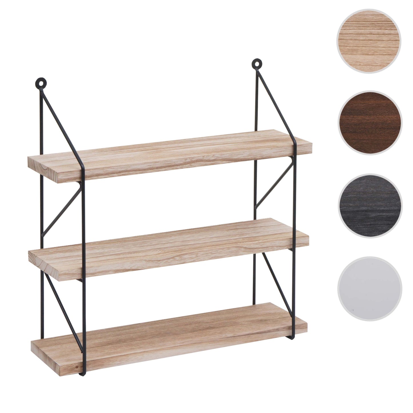 Cosmo Casa - Wandplank - Industrieel massief hout en metaal - Naturel - 40x40x13cm