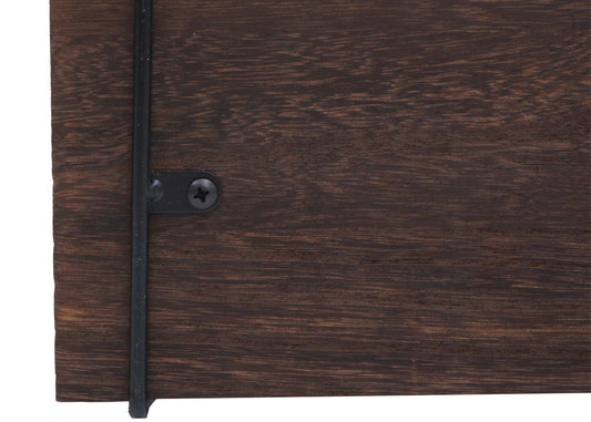 Cosmo Casa - Wandplank - Industrieel massief hout en metaal - Donkerbruin - 40x40x13cm