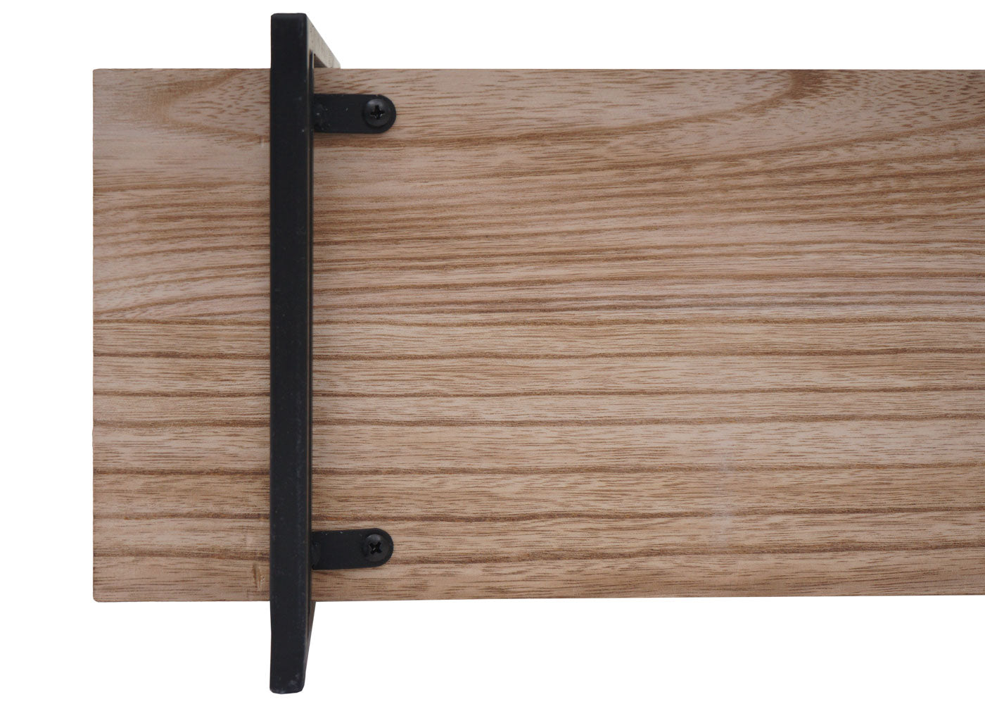 Cosmo Casa - Wandplank - Hangende Zwevende Plank Industrieel - Massief Hout & Metaal - Naturel & Zwart - 3 planken, 60×60×18 cm