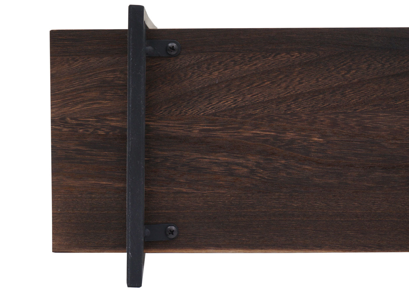 Cosmo Casa - Wandplank - Industrieel massief hout en metaal - Donkerbruin en zwart - 60x60x18cm