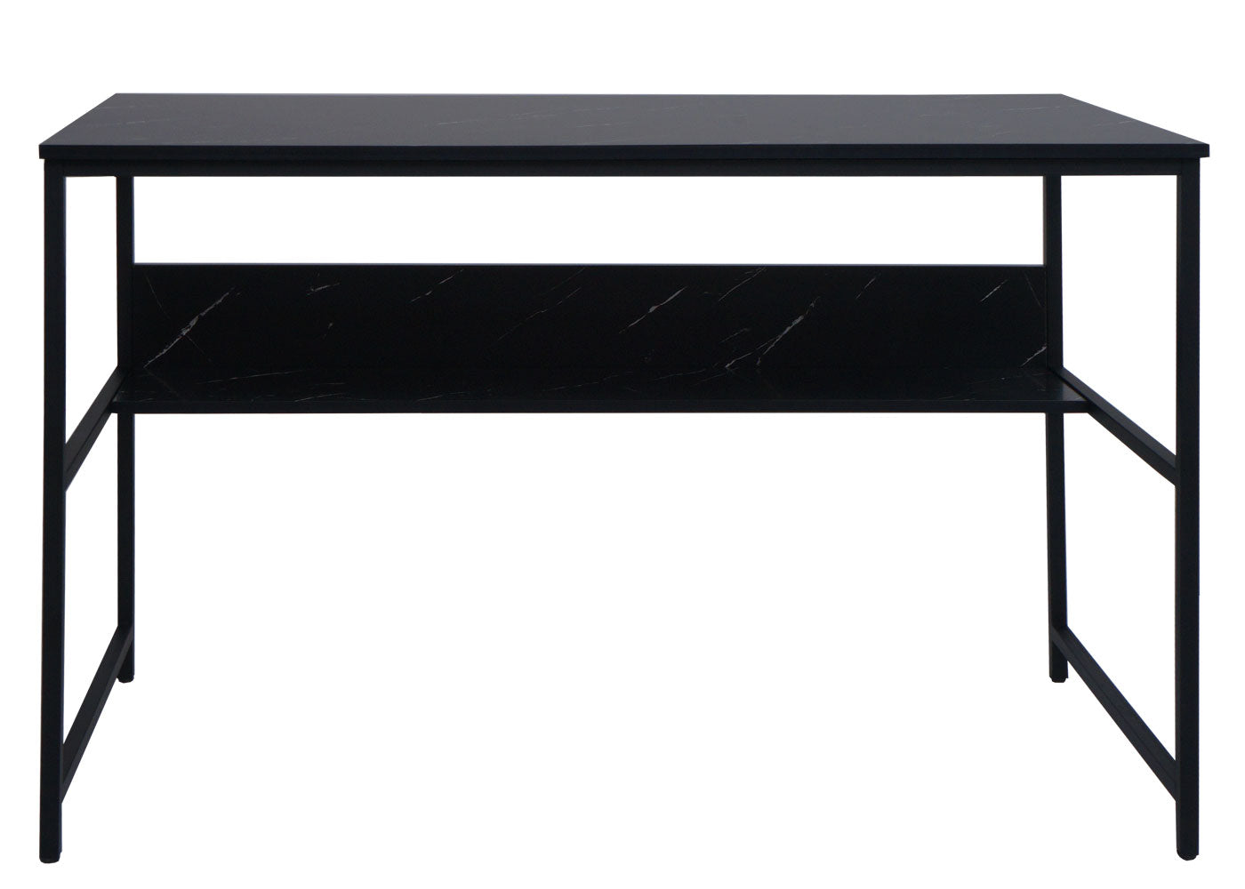 Cosmo Casa - Bureau - Bureautafel Computertafel - Metaal & MDF - Marmerlook Zwart - 120×60 cm