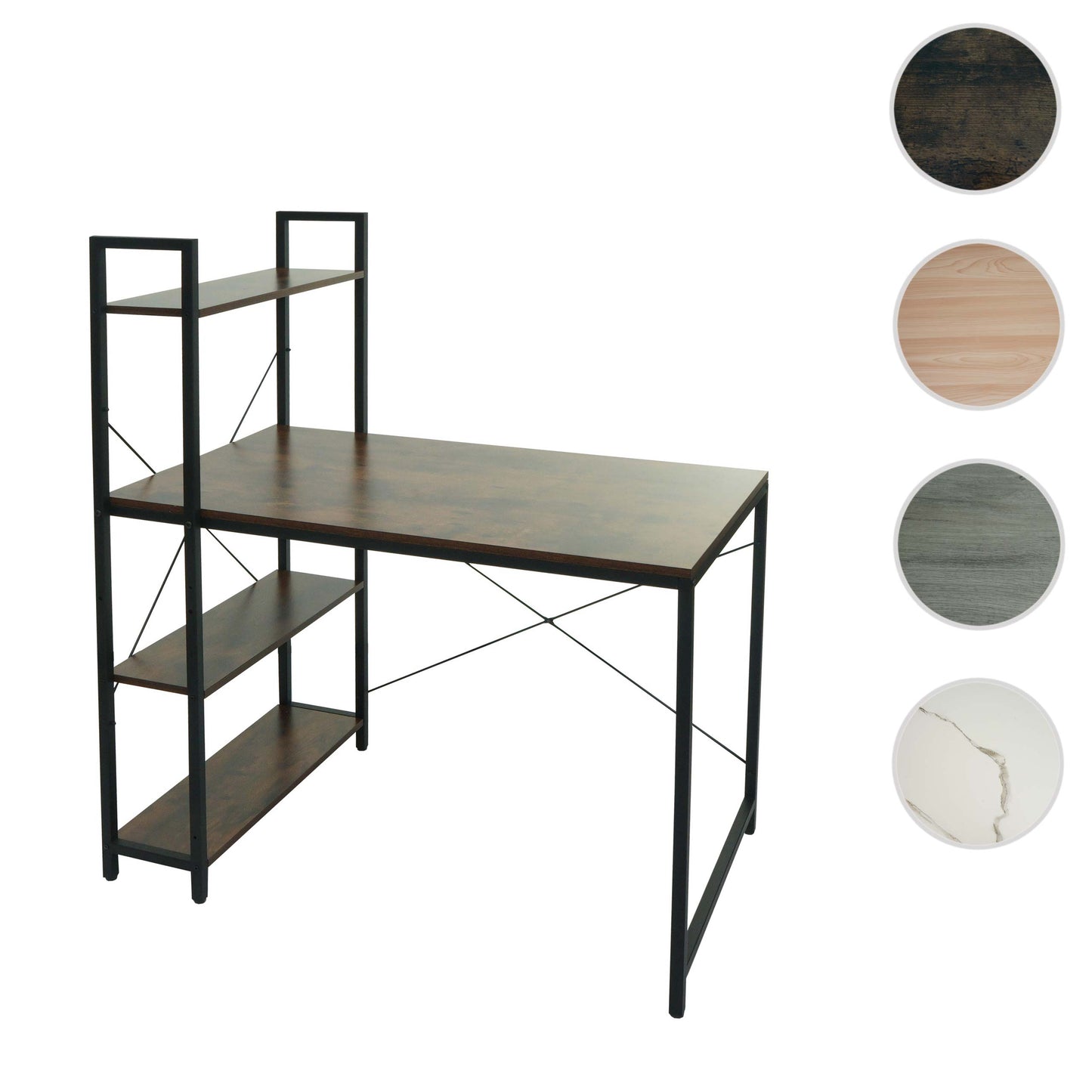 Cosmo Casa - Bureau met Plank - Laptoptafel Kantoortafel - Metaal en MDF - Bruin - 100x60cm