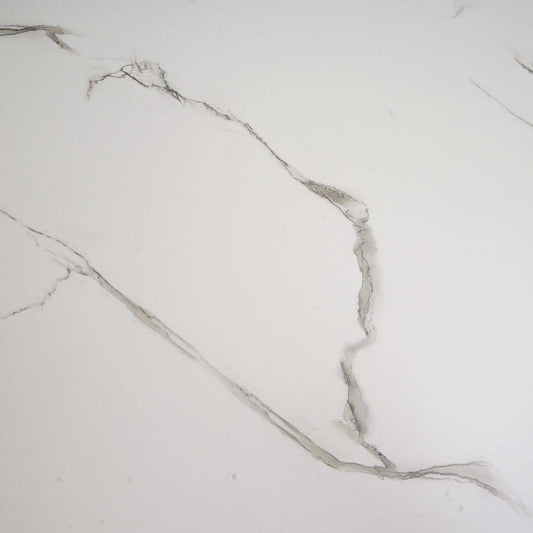 Cosmo Casa - Bureau met Plank - Laptoptafel Kantoortafel - Metaal en MDF Marmerlook - Wit - 100x60cm