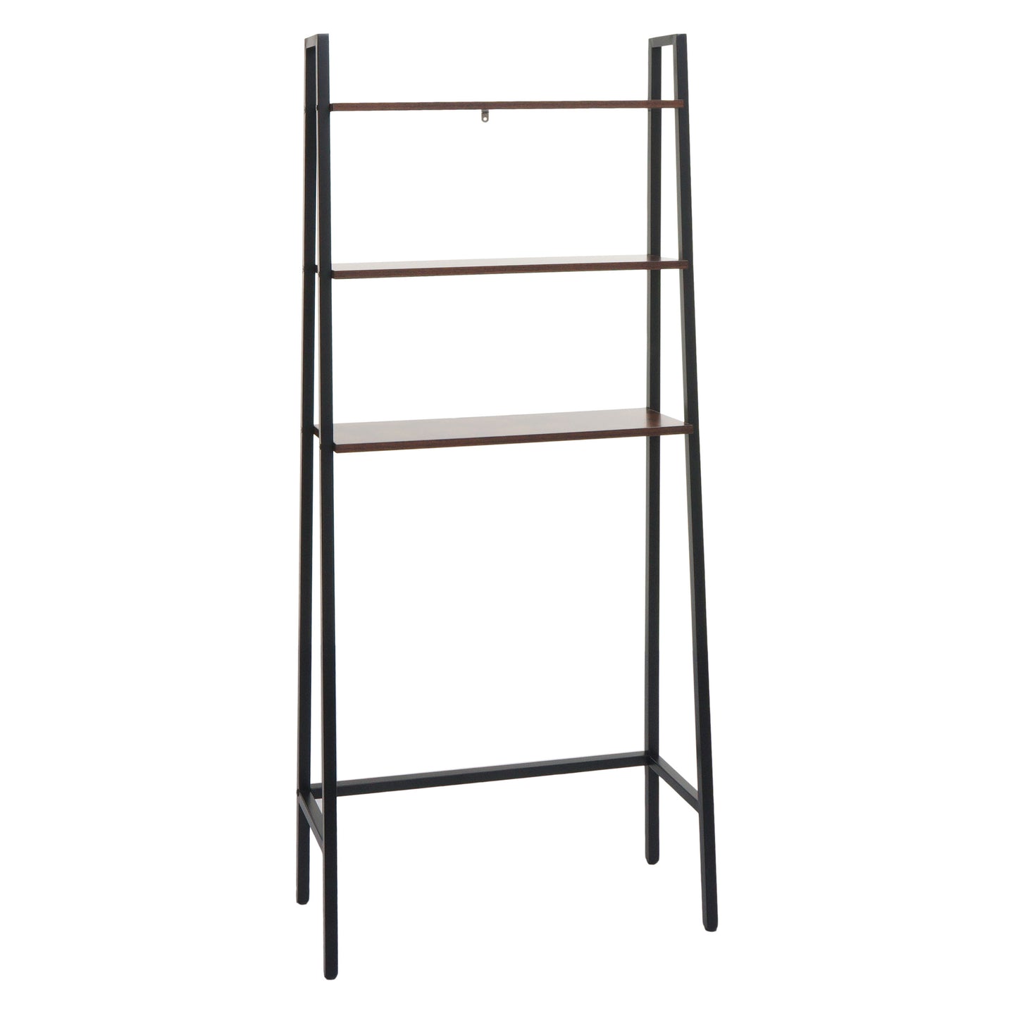 Cosmo Casa - Staande plank - Badkamer- en wasmachineplank - Hout en metaal - Bruin - 155x64x25cm