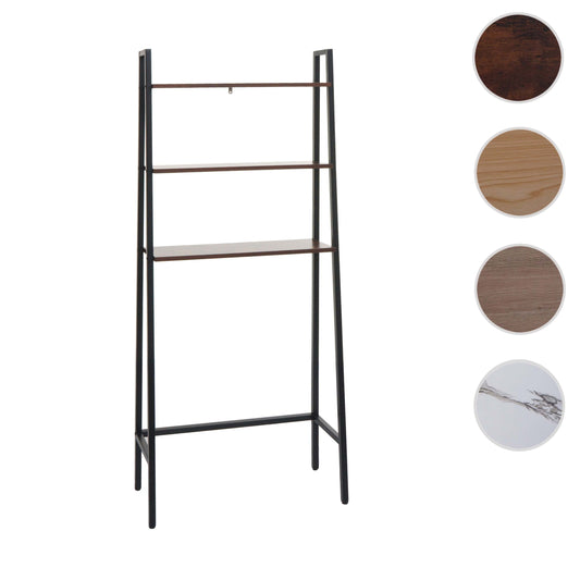 Cosmo Casa - Staande plank - Badkamer- en wasmachineplank - Hout en metaal - Bruin - 155x64x25cm