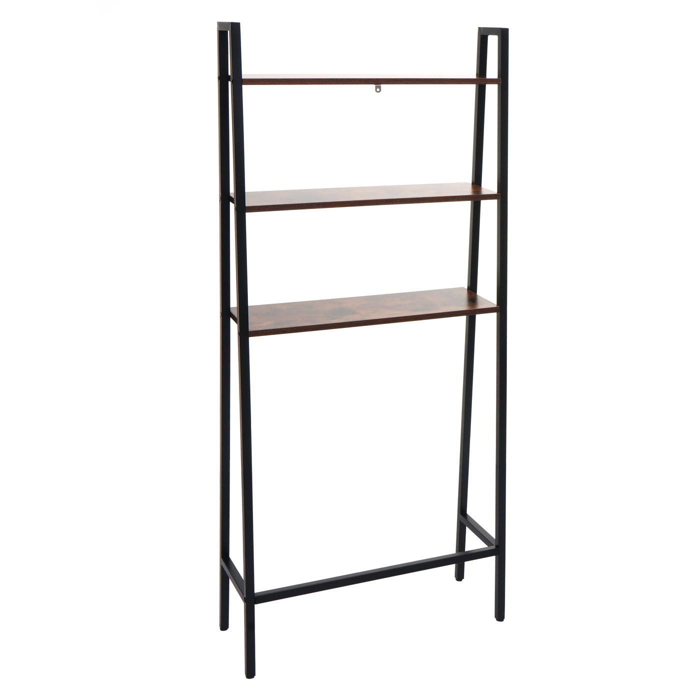 Cosmo Casa - Staande plank - Badkamer- en wasmachineplank - Hout en metaal - Bruin - 155x64x25cm