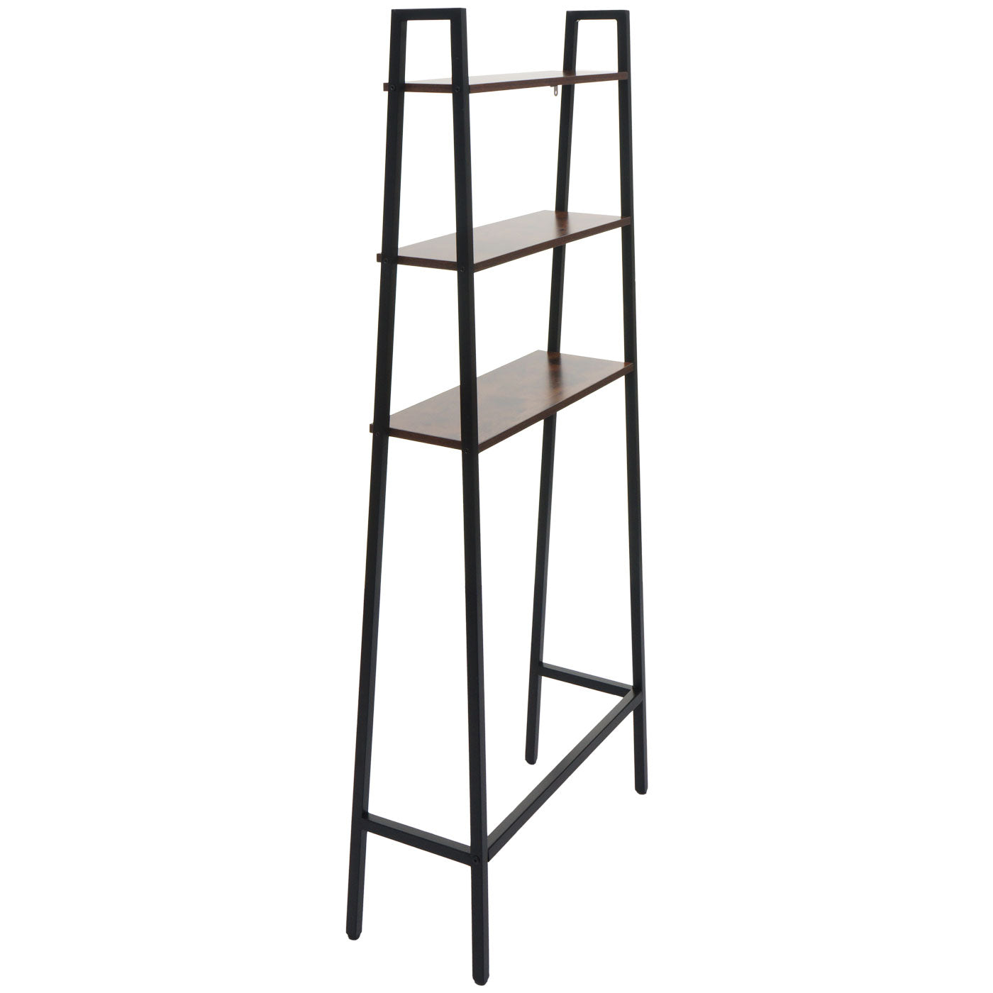 Cosmo Casa - Staande plank - Badkamer- en wasmachineplank - Hout en metaal - Bruin - 155x64x25cm