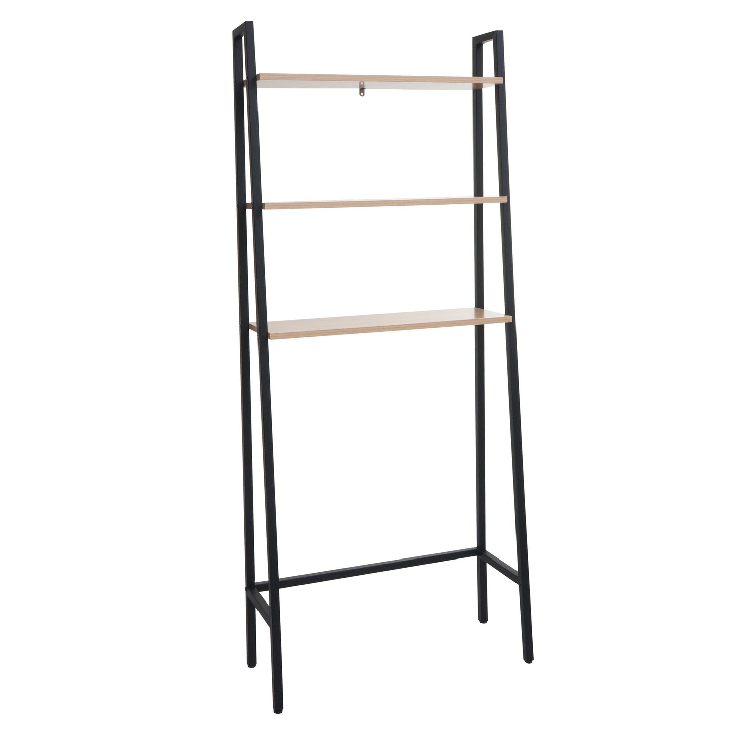 Cosmo Casa - Staande plank - Badkamer- en wasmachineplank - Hout en metaal - Naturel - 155x64x25cm