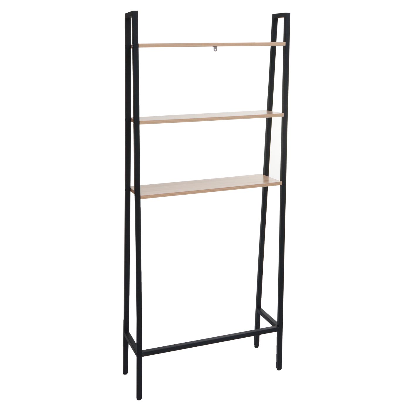 Cosmo Casa - Staande plank - Badkamer- en wasmachineplank - Hout en metaal - Naturel - 155x64x25cm