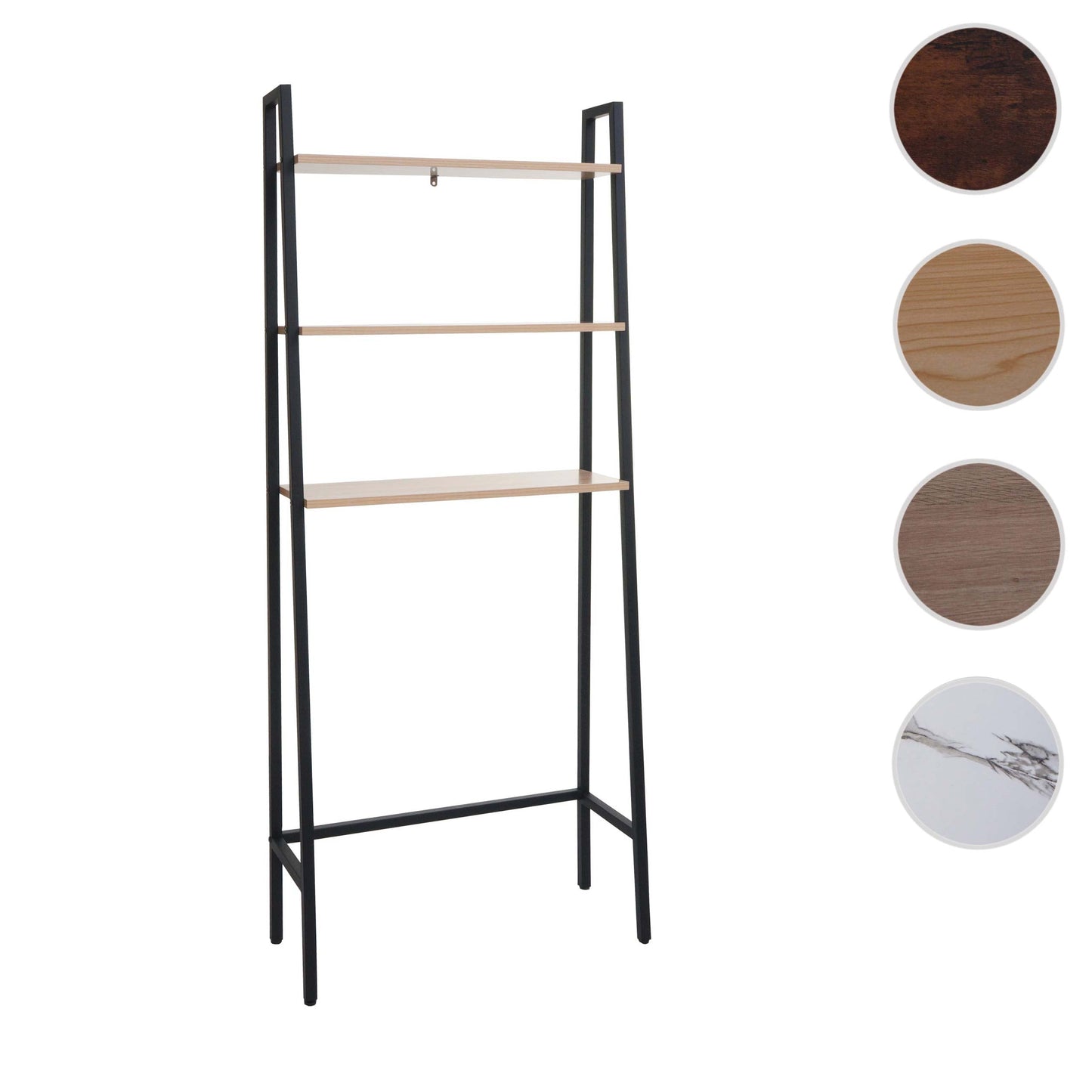 Cosmo Casa - Staande plank - Badkamer- en wasmachineplank - Hout en metaal - Naturel - 155x64x25cm