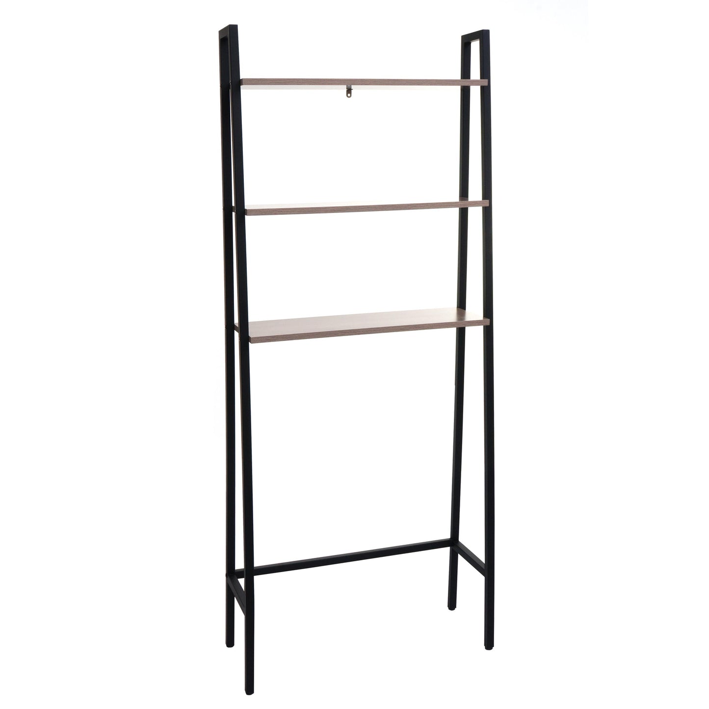 Cosmo Casa - Staande plank - Badkamer- en wasmachineplank - Hout en metaal - Grijsbruin - 155x64x25cm