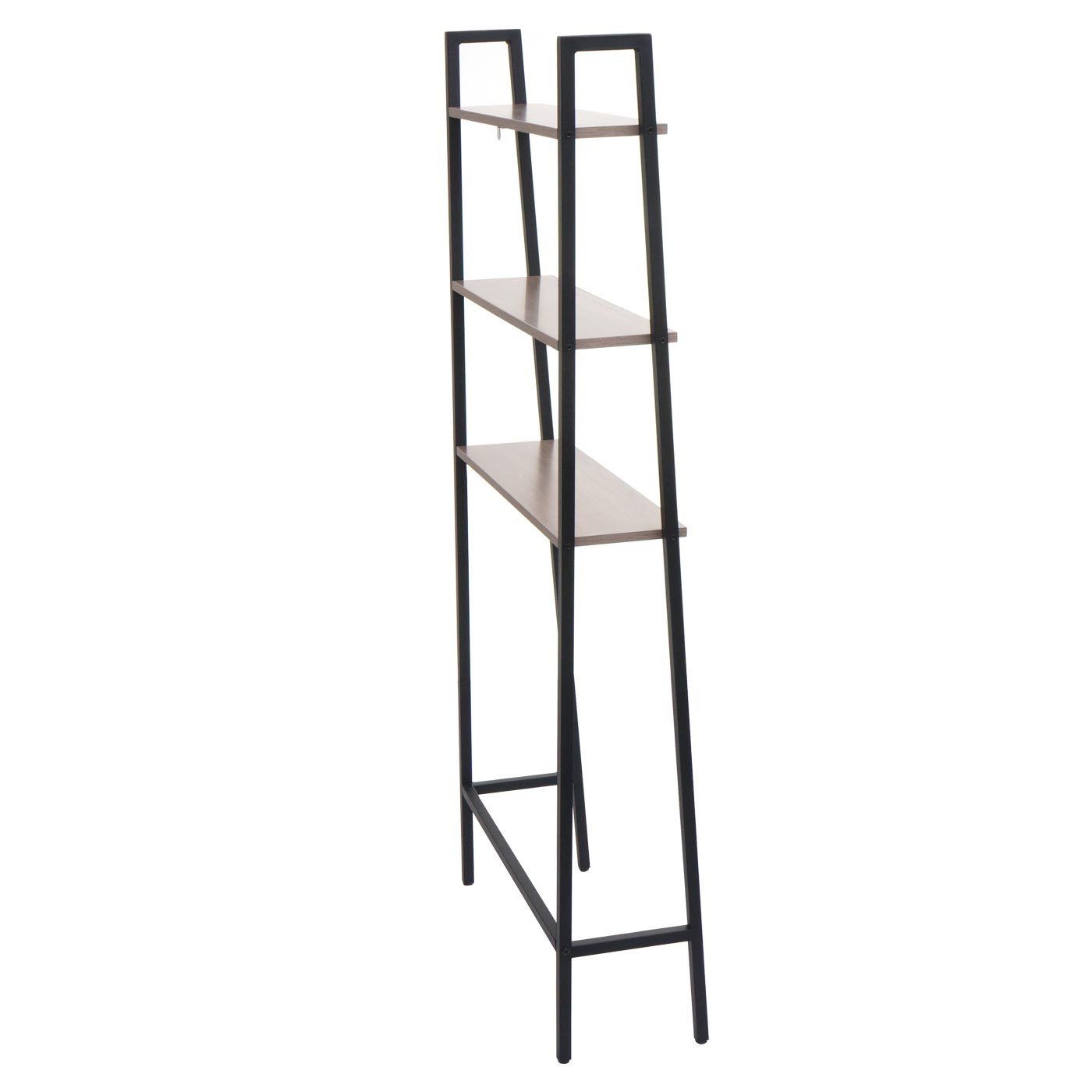 Cosmo Casa - Staande plank - Badkamer- en wasmachineplank - Hout en metaal - Grijsbruin - 155x64x25cm