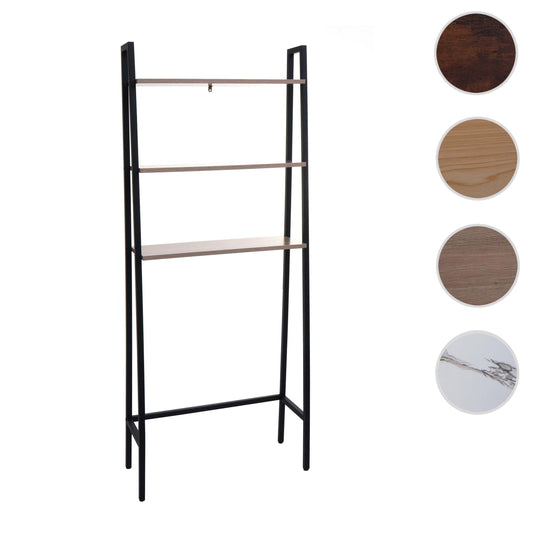 Cosmo Casa - Staande plank - Badkamer- en wasmachineplank - Hout en metaal - Grijsbruin - 155x64x25cm