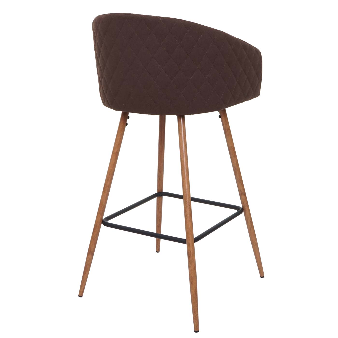 Cosmo Casa - Set van 2 Barkrukken - Rugleuning - Textiel & Metaal - Bruin