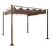 Cosmo Casa - Pergola - Tuinpaviljoen Terrasoverkapping - Stabiel 7 cm Metalen Frame - Bamboe Look Taupebruin - 3×3 m