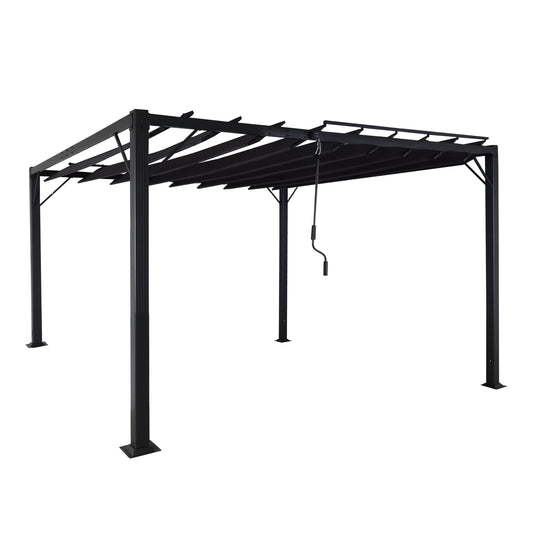 Cosmo Casa - Pergola - Tuinlamellenpaviljoen Terrasoverkapping - 8 cm Aluminium Frame & Stoftextiel - Antraciet - 3×3 m