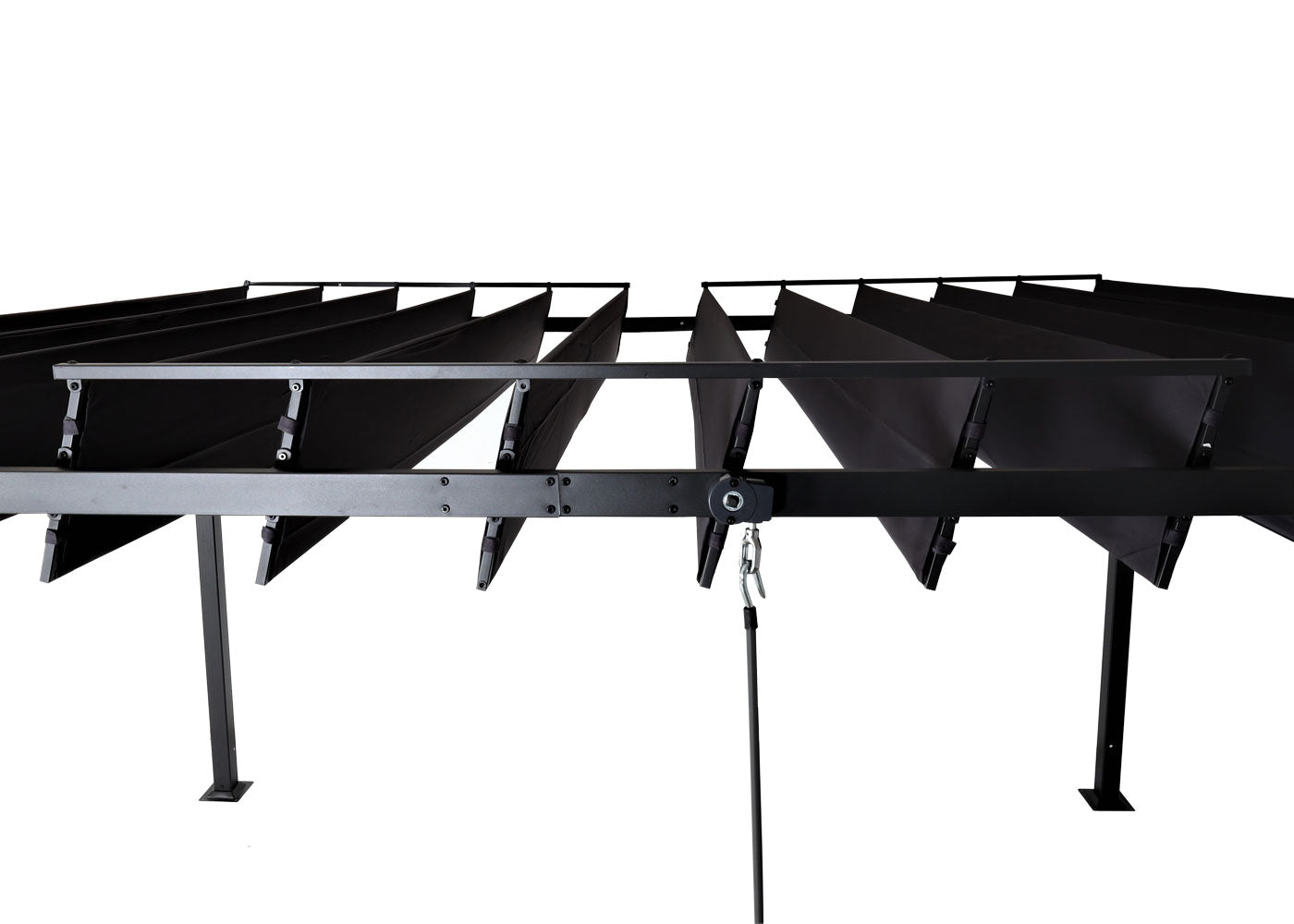 Cosmo Casa - Pergola - Tuinlamellenpaviljoen Terrasoverkapping - 8 cm Aluminium Frame & Stoftextiel - Antraciet - 3×3 m