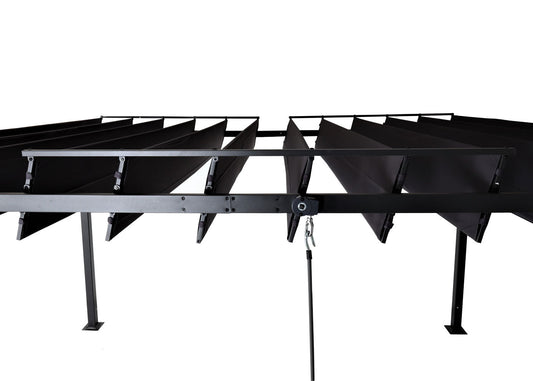 Cosmo Casa - Pergola - Tuinlamellenpaviljoen Terrasoverkapping - 8 cm Aluminium Frame & Stoftextiel - Antraciet - 3×3 m