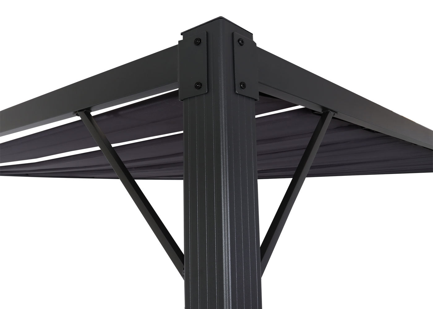 Cosmo Casa - Pergola - Tuinlamellenpaviljoen Terrasoverkapping - 8 cm Aluminium Frame & Stoftextiel - Antraciet - 3×3 m