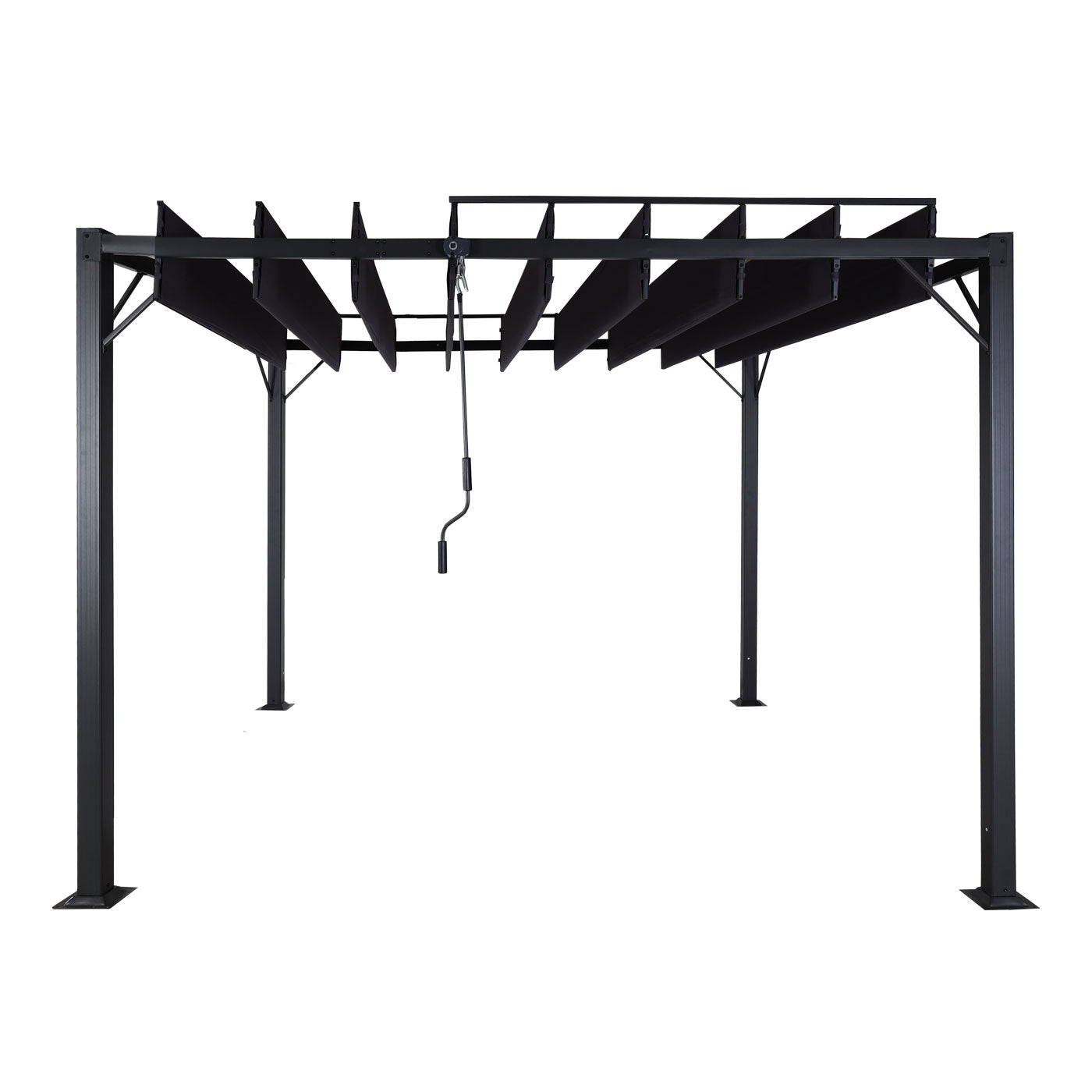 Cosmo Casa - Pergola - Tuinlamellenpaviljoen Terrasoverkapping - 8 cm Aluminium Frame & Stoftextiel - Antraciet - 3×3 m
