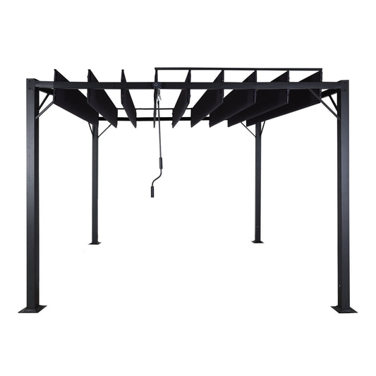 Cosmo Casa - Pergola - Tuinlamellenpaviljoen Terrasoverkapping - 8 cm Aluminium Frame & Stoftextiel - Antraciet - 3×3 m