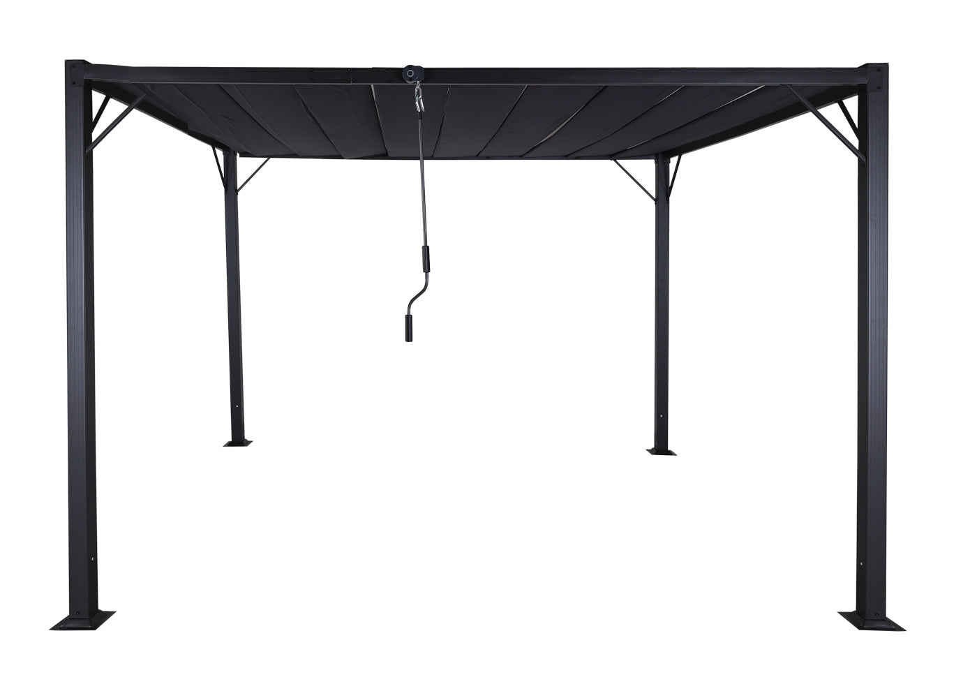 Cosmo Casa - Pergola - Tuinlamellenpaviljoen Terrasoverkapping - 8 cm Aluminium Frame & Stoftextiel - Antraciet - 3×3 m