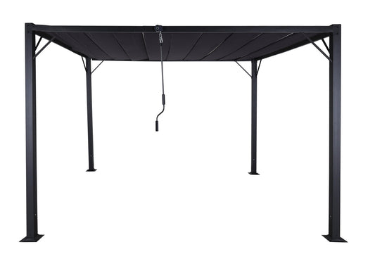 Cosmo Casa - Pergola - Tuinlamellenpaviljoen Terrasoverkapping - 8 cm Aluminium Frame & Stoftextiel - Antraciet - 3×3 m