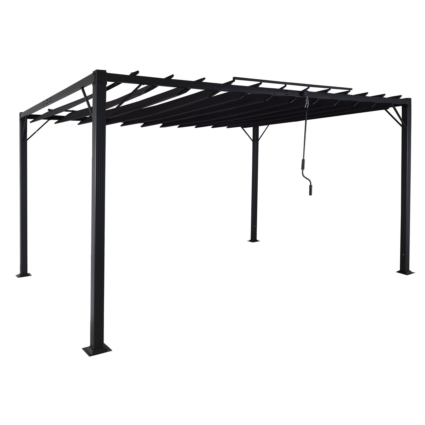 Cosmo Casa - Pergola - Tuinlamellenpaviljoen Terrasoverkapping - 8 cm Aluminium Frame & Stoftextiel - Antraciet - 3×4 m