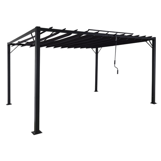Cosmo Casa - Pergola - Tuinlamellenpaviljoen Terrasoverkapping - 8 cm Aluminium Frame & Stoftextiel - Antraciet - 3×4 m